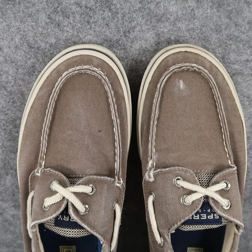 Sperry Boat Shoes Mens 9.5 Halyard 2 Eye Sneakers Canvas Moc Casual Round Toe